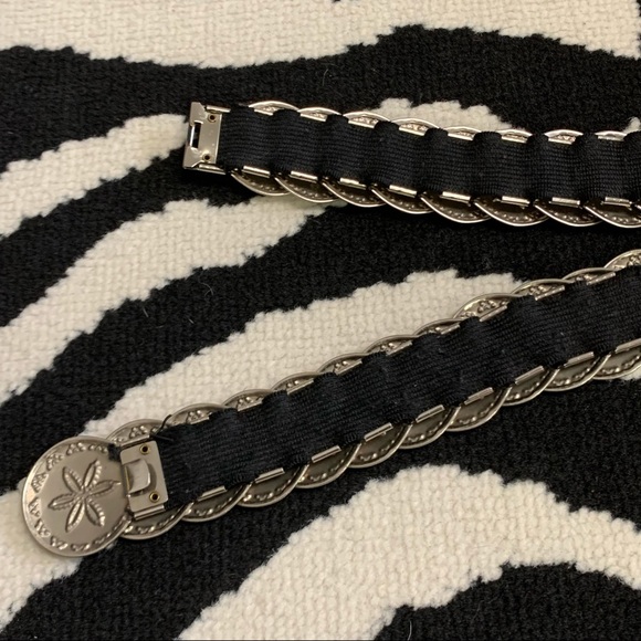 Silver Metal Medallion Mini Coin Concha Elastic Belt S-M - Picture 5 of 8